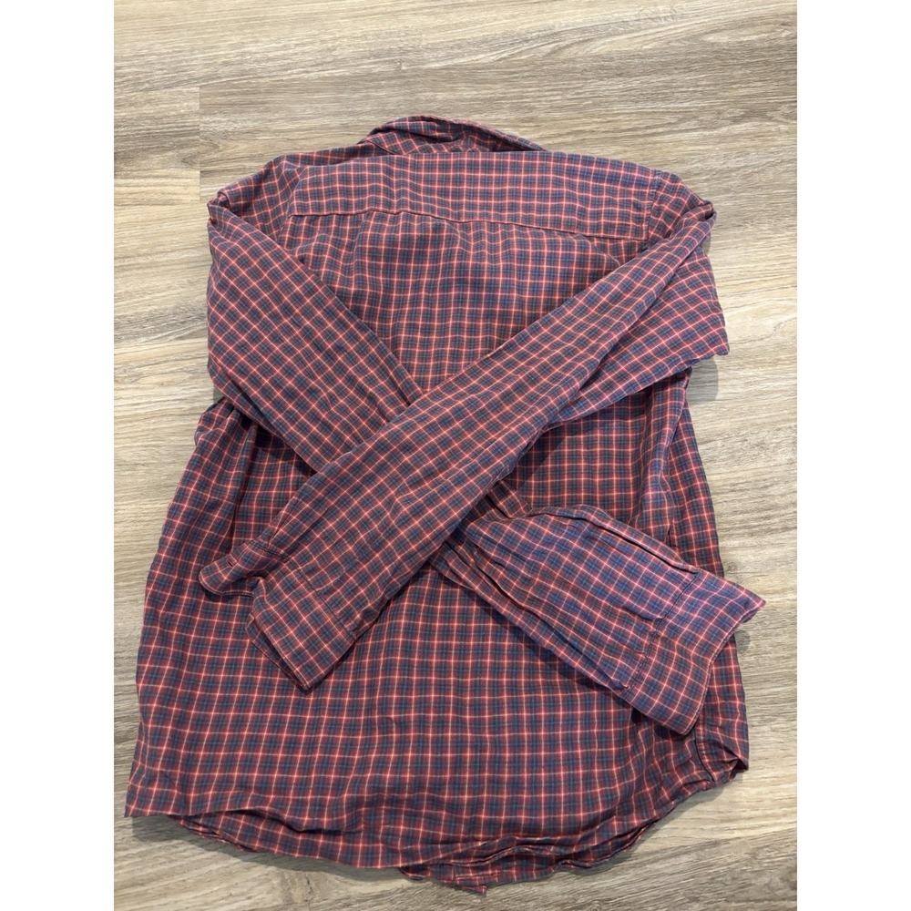 Patagonia Men's Plaid Organic Cotton Red Blue Button Down Shirt Small - Picture 3 of 3